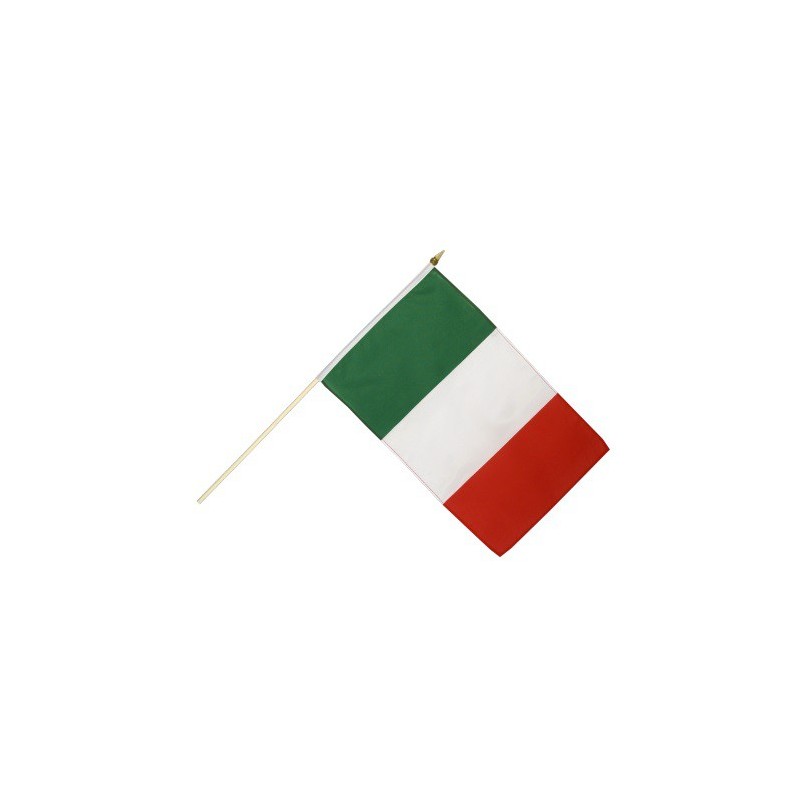 Drapeau Italie 14 x 21cm avec Bâton 