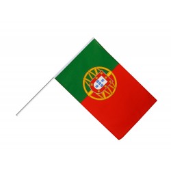 Drapeau Portugal 14 x 21cm avec Bâton 