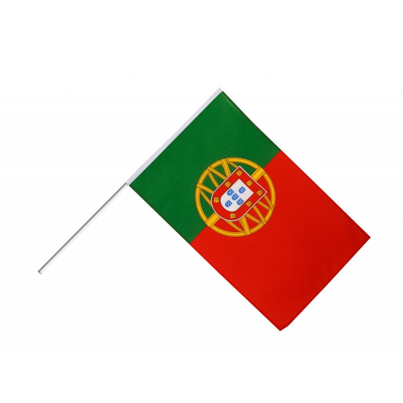 Drapeau Portugal 14 x 21cm avec Bâton 
