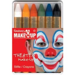 Crayon de Maquillage Gras Paillettes 6 Pièces - Fantasy Make Up -  Coti-Jouets Maquillage Anniversair, kermese et carnaval