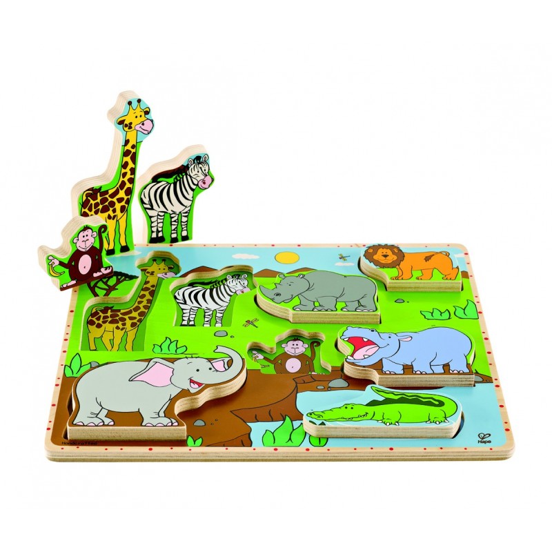 Puzzle à Encastrements Les Animaux Sauvages - Hape