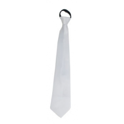 Cravate Tissu Unie Blanche 46 cm