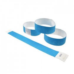 Bracelets de Contrôle Bleu Papier Tyvek® 24x2.5cm 100 Pièces