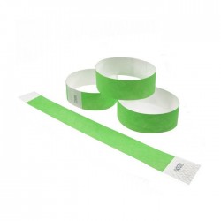 Bracelets de Contrôle Vert Papier Tyvek® 24x2.5cm 100 Pièces