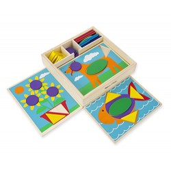 Blocs Reconnaissance Des Motifs avec 5 Plaques Double Face - Melissa and Doug 