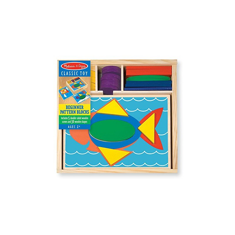 Blocs Reconnaissance Des Motifs avec 5 Plaques Double Face - Melissa and Doug 