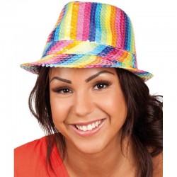 Chapeau Borsalino Sequins Multicolore