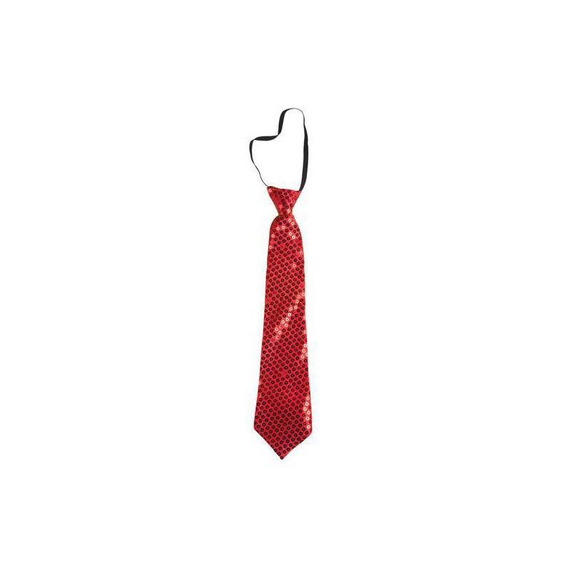 Cravate Sequins Rouge 46 cm 