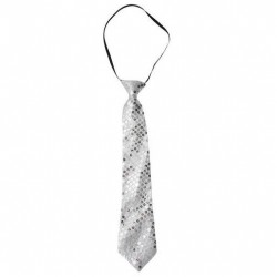 Cravate Sequins Argent