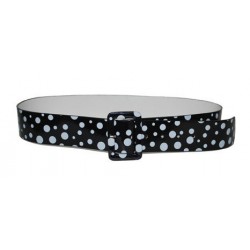 Ceinture Rétro Noire à Pois Blanc