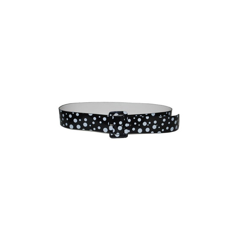 Ceinture Rétro Noire à Pois Blanc