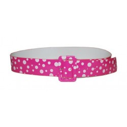 Ceinture Rétro Rose à Pois Blanc