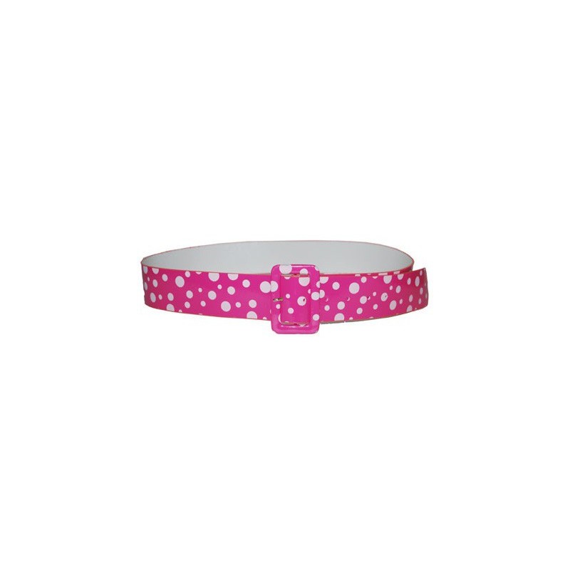 Ceinture Rétro Rose à Pois Blanc