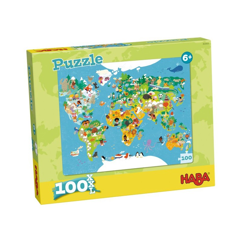 Puzzle Carte du Monde 100 Pièces - Haba