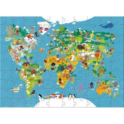 Puzzle Carte du Monde 100 Pièces - Haba