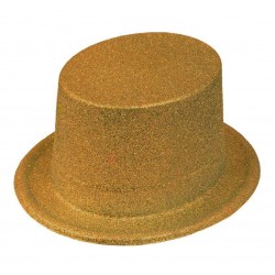 Chapeau Haut de Forme Paillettes Or