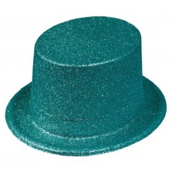 Chapeau Haut de Forme Paillette Turquoise