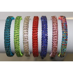 Bracelet Shambala 3 Lignes Strass Tissé 