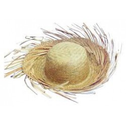 Chapeau en Paille de Jardinier avec Franges