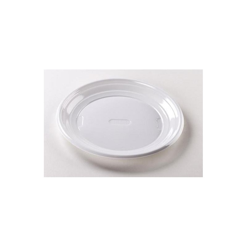 Assiettes Rondes en Plastique Blanc 22cm - 100 Pièces Assiettes Rondes en Plastique Blanc 22cm - 100 Pièces