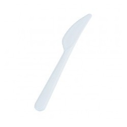 Couteaux en Plastique Blanc - 100 Pièces