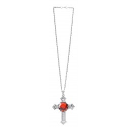 Collier Croix Gothique Rouge