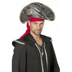 Chapeau de Pirate avec Bandeau Rouge