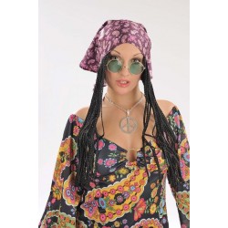 Perruque Femme Hippie avec Bandana