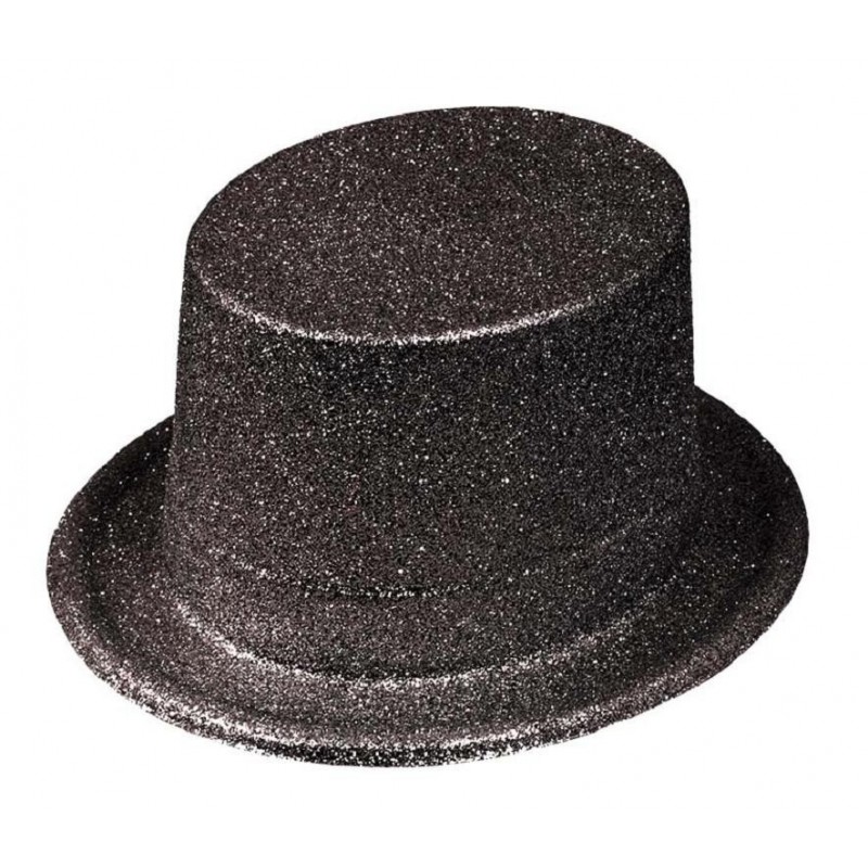 Chapeau Haut de Forme Paillettes Noir