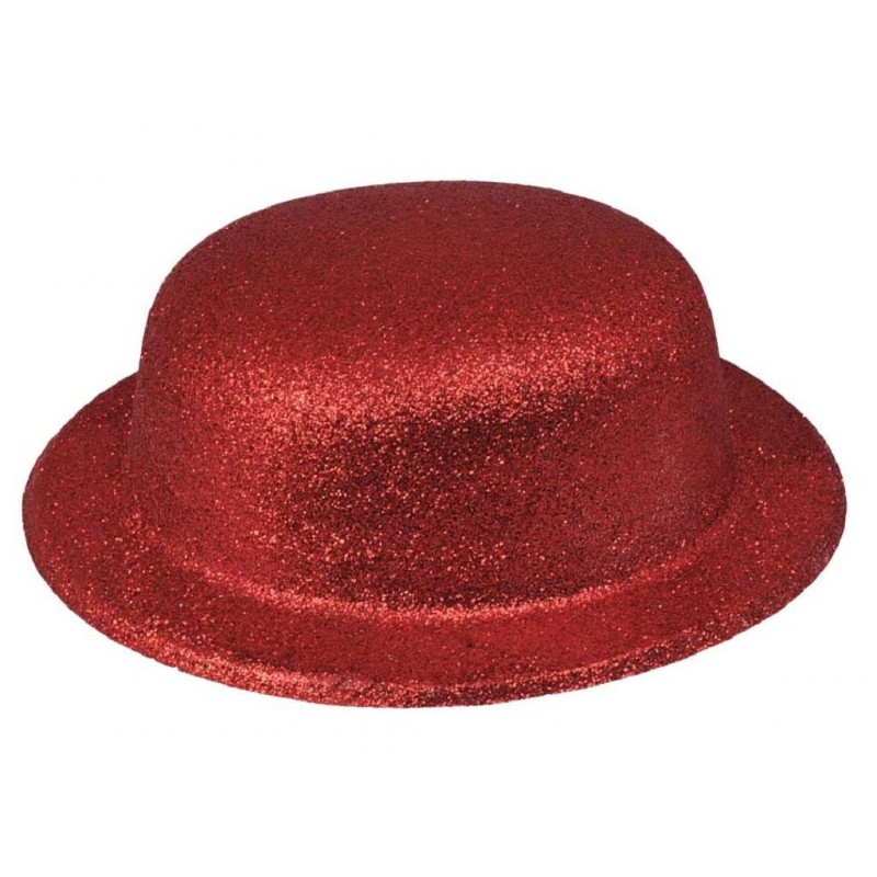 Chapeau Melon Paillette Rouge