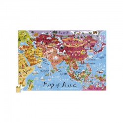 Puzzle Carte de l'Asie 200 Pièces avec Poster - Crocodile Creek