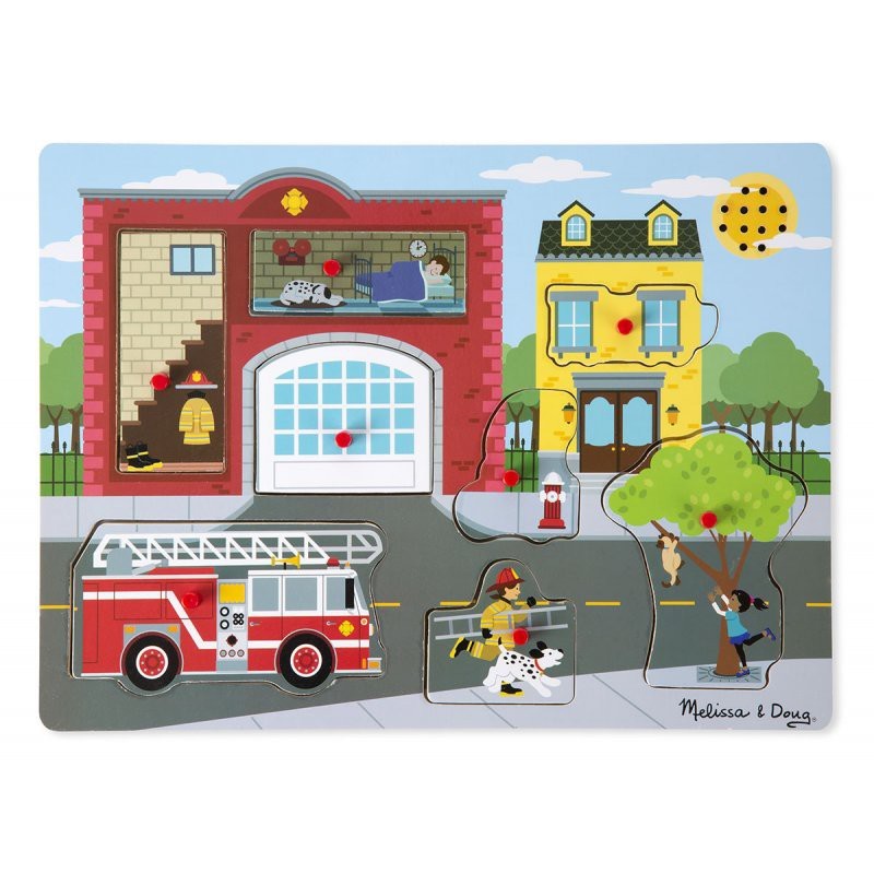 Puzzle Sonore à Encastrements Les Pompiers - Melissa And Doug