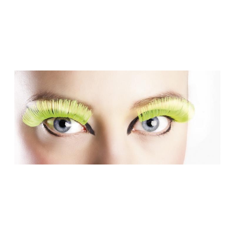 Faux Cils Long Jaune Fluo Auto Adhésif