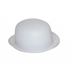 Chapeau Melon Blanc en Feutrine