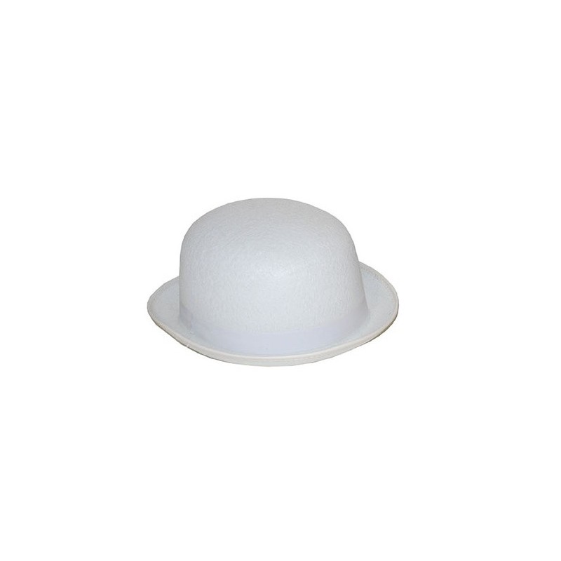 Chapeau Melon Blanc en Feutrine