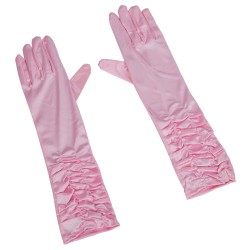 Gants Long Satin Rose Pâle 