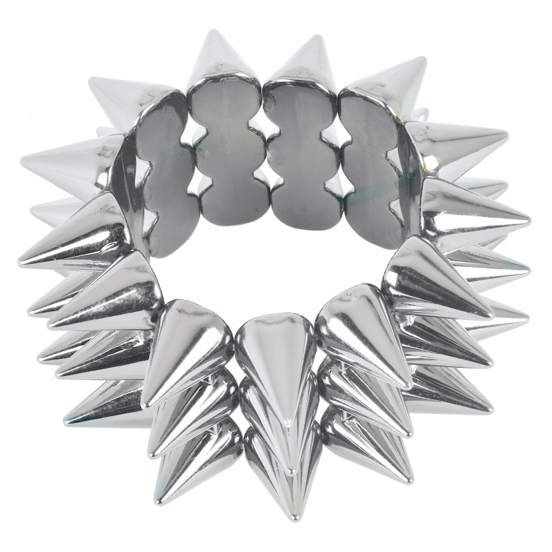 Bracelet Elastique Punk Argent