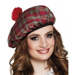 Béret Ecossais Tartan Rouge