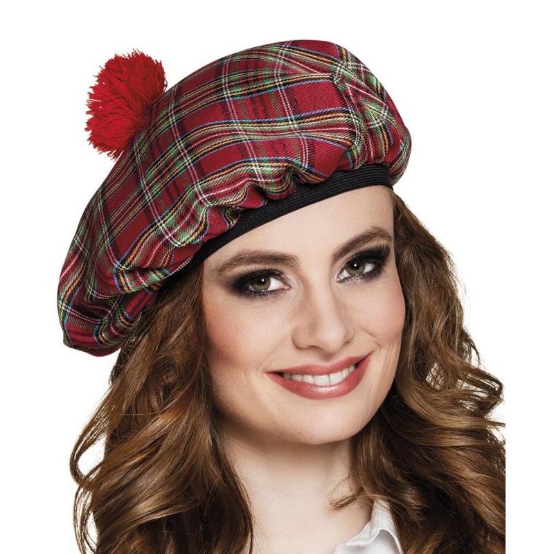 Béret Ecossais Tartan Rouge
