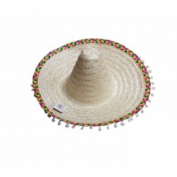 Sombrero Mexicain Paille avec Pompon