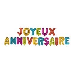 Ballons Métalliques Joyeux Anniversaire Lettres Multicolores