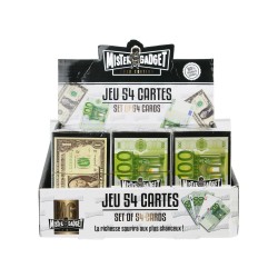 Jeu de 54 Cartes Euro ou  Dollars