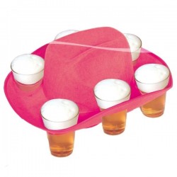 Chapeau de Cow Boy Rose Porte Bière