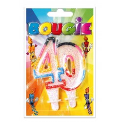 Bougie Anniversaire Paillettée Numéro 40