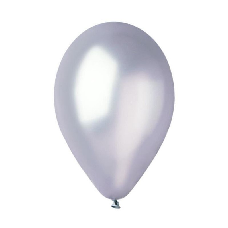 Ballons de Baudruche Métalliques Argent 50 Pièces