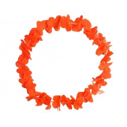 Collier de Fleurs Hawaï Fluo Orange