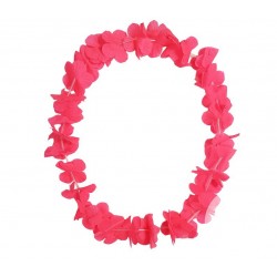 Collier de Fleurs Hawaï Fluo Rose