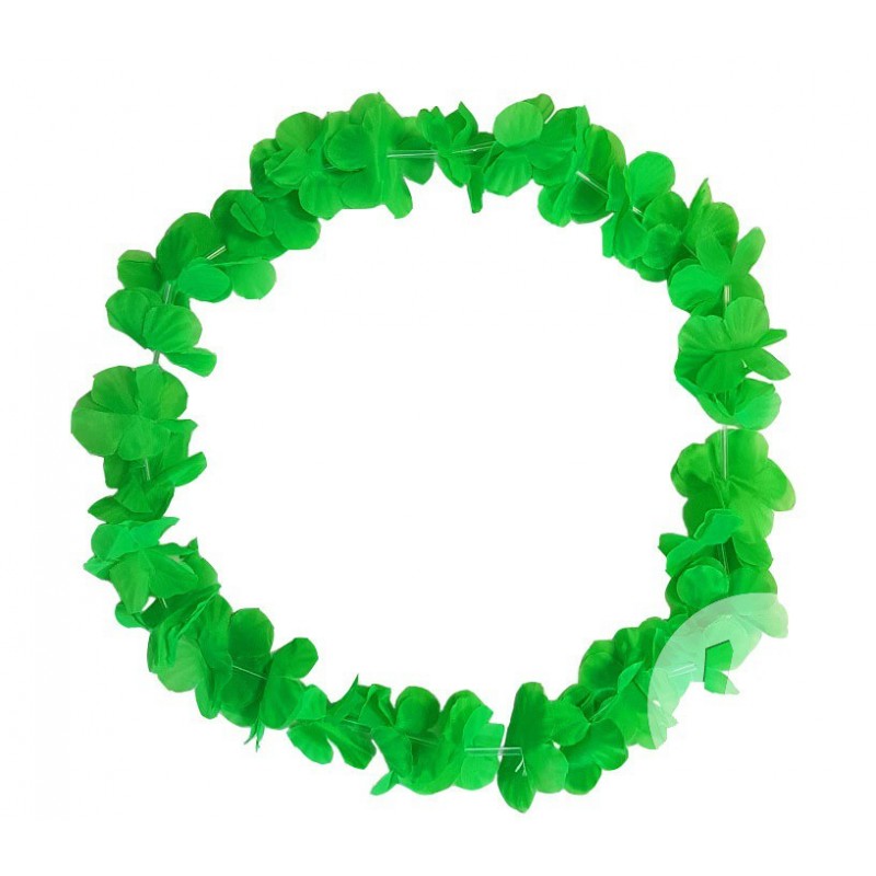 Collier de Fleurs Hawaï Fluo Vert