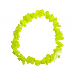 Collier de Fleurs Hawaï Fluo Jaune